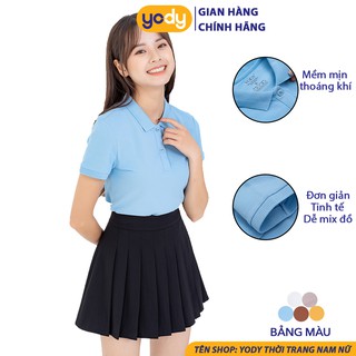 Áo polo nữ Bique YODY áo thun nữ có cổ chất vải mềm, thoáng khí dễ mix đồ APN3396