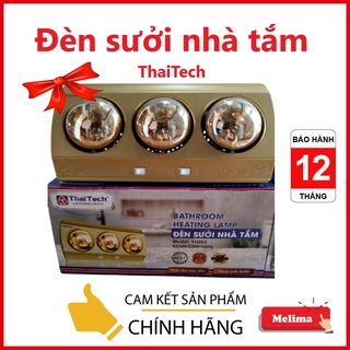 Đèn sưởi, đèn sưởi nhà tắm thaitech 02 bóng và 03 bóng mã th202 và th203, mạ chống lóa, an toàn khi sử dụng, melima