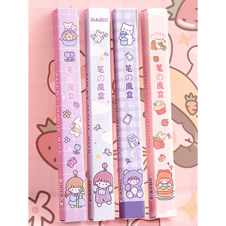Set 4 Bút Mực Nước Ngòi 0.5 Họa Tiết Hoạt Hình Dễ Thương