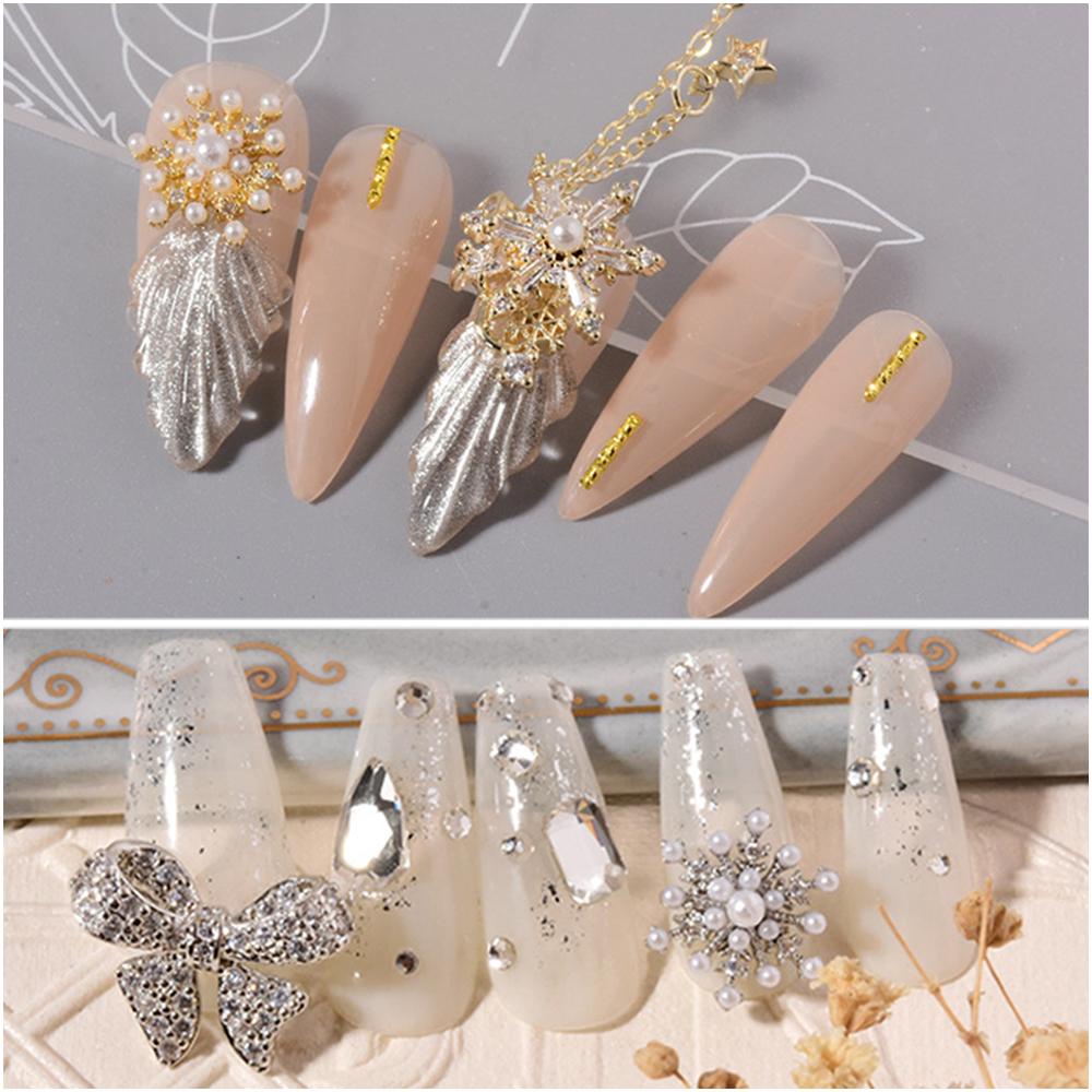 Móng Tay Giả MOCHO Trang Trí Nghệ Thuật|Phụ Kiện Trang Trí Móng Tay Hình Bông Tuyết 3D Xinh Xắn