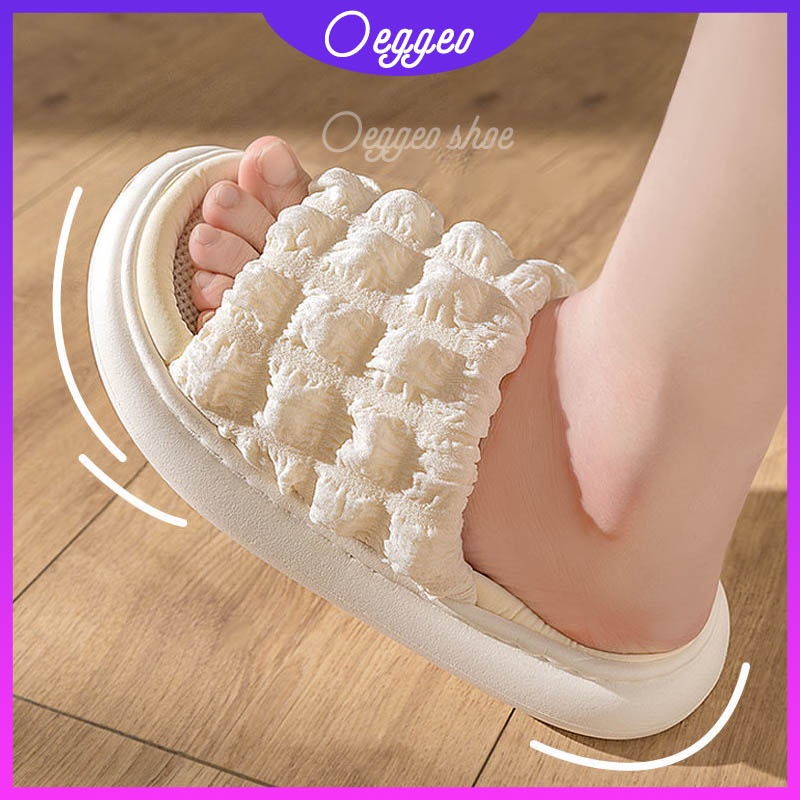 Dép Đi Trong Nhà Đế Dày Bằng Vải Lanh Cho Nữ
