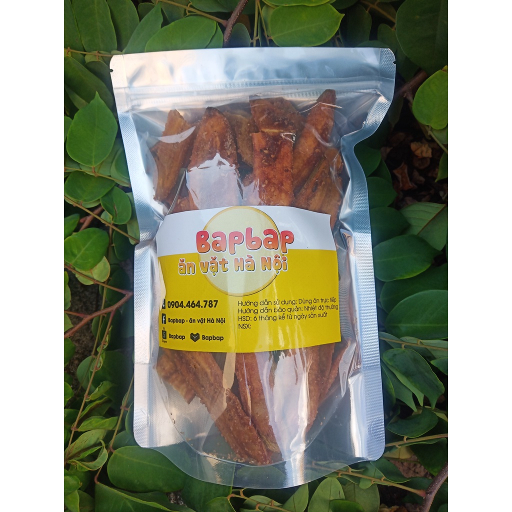Chuối sấy giòn, chuối tẩm mè vừng BapBap 300g, giòn thơm đậm vị, thành phần tự nhiên an toàn, ăn vặt Hà Nội