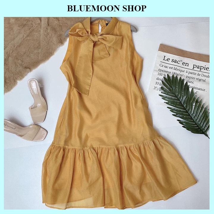 Đầm Bầu Váy Bầu Cao Cấp 💝ẢNH THẬT💝 Váy Bầu Chất Lụa Hoa Dáng Xuông Nơ Vàng Cực Đẹp
