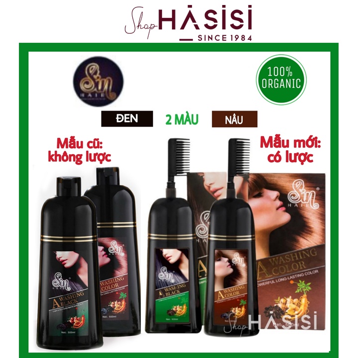 Gội Nhuộm SIN HAIR - A Washing Color Powerful Long-Lasting Color 500ml(Màu Nâu)