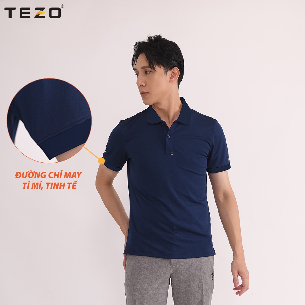 Áo polo nam Tezo  thun nam phối bo 4 màu 2104APCT08
