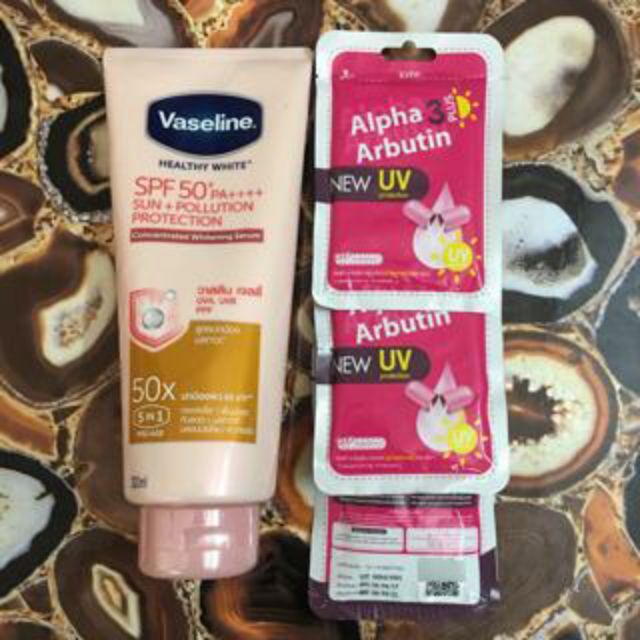 Combo Vaseline 50X + Alpha arbutin thế hệ mới Thái lan