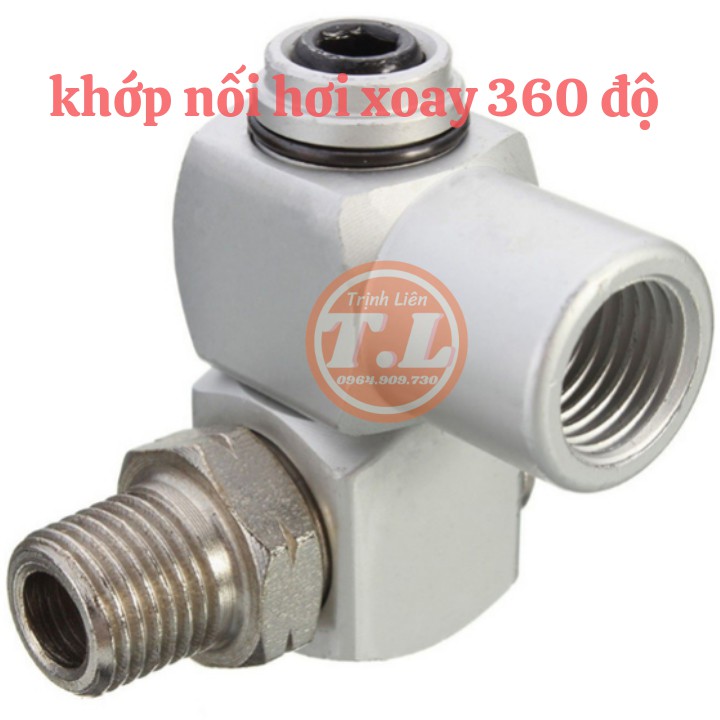 Đầu khớp nối khí nén xoay 360 độ kích thước 1/4&quot; chuyên dụng,Khớp nối ống khí xoay 360 độ tiện lợi OTOX