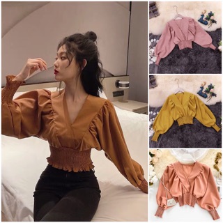 ÁO KIỂU CỔ BÈO TAY PHỒNG CÔNG CHÚA ULZZANG XINH ĐẸP 🦀🦀