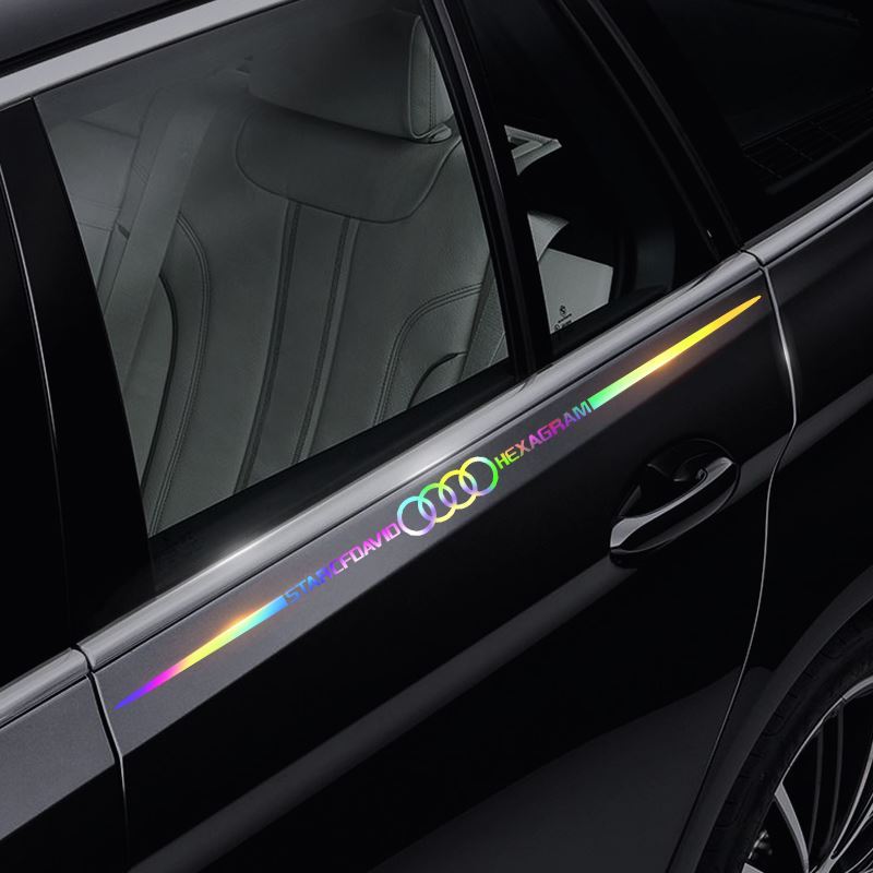 Nhãn dán xe ô tô che vết trầy xước dán xe ô tô màu sắc Laser Cá tính sáng tạo thủy tinh sửa đổi nhãn hiệu xe