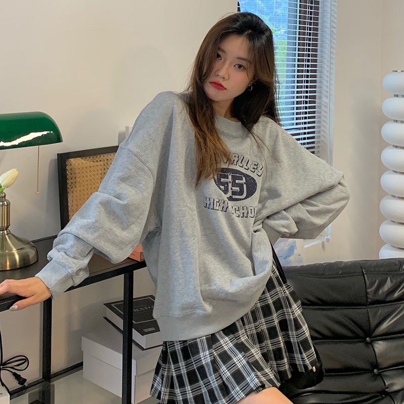 Áo thun nữ SUXI tay dài in chữ thời trang trẻ trung