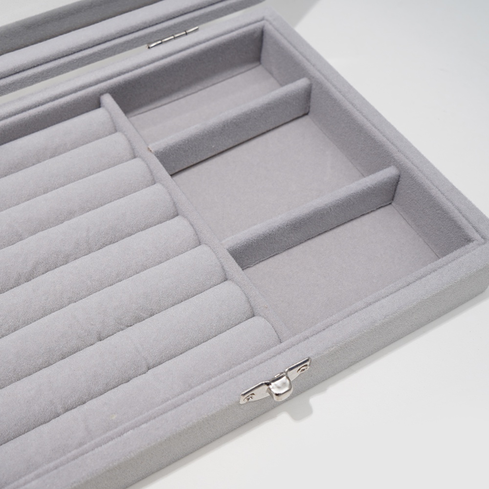 1 Hộp Đựng Trang Sức Bằng Da Lộn Màu Xám ★★★[Available]