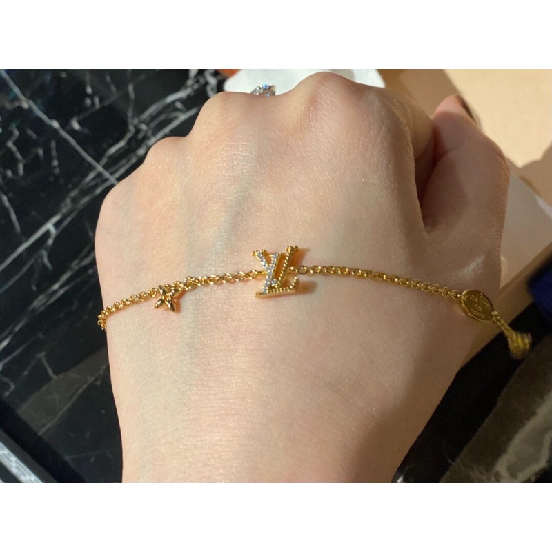 Vòng tay dây chuyền logo chữ LV Louis Vuitton bạc 925 cao cấp lắc tay nữ siêu xinh