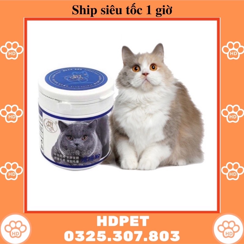 Bột tăng nọng cằm và phom mặt bánh bao cho mèo 200g