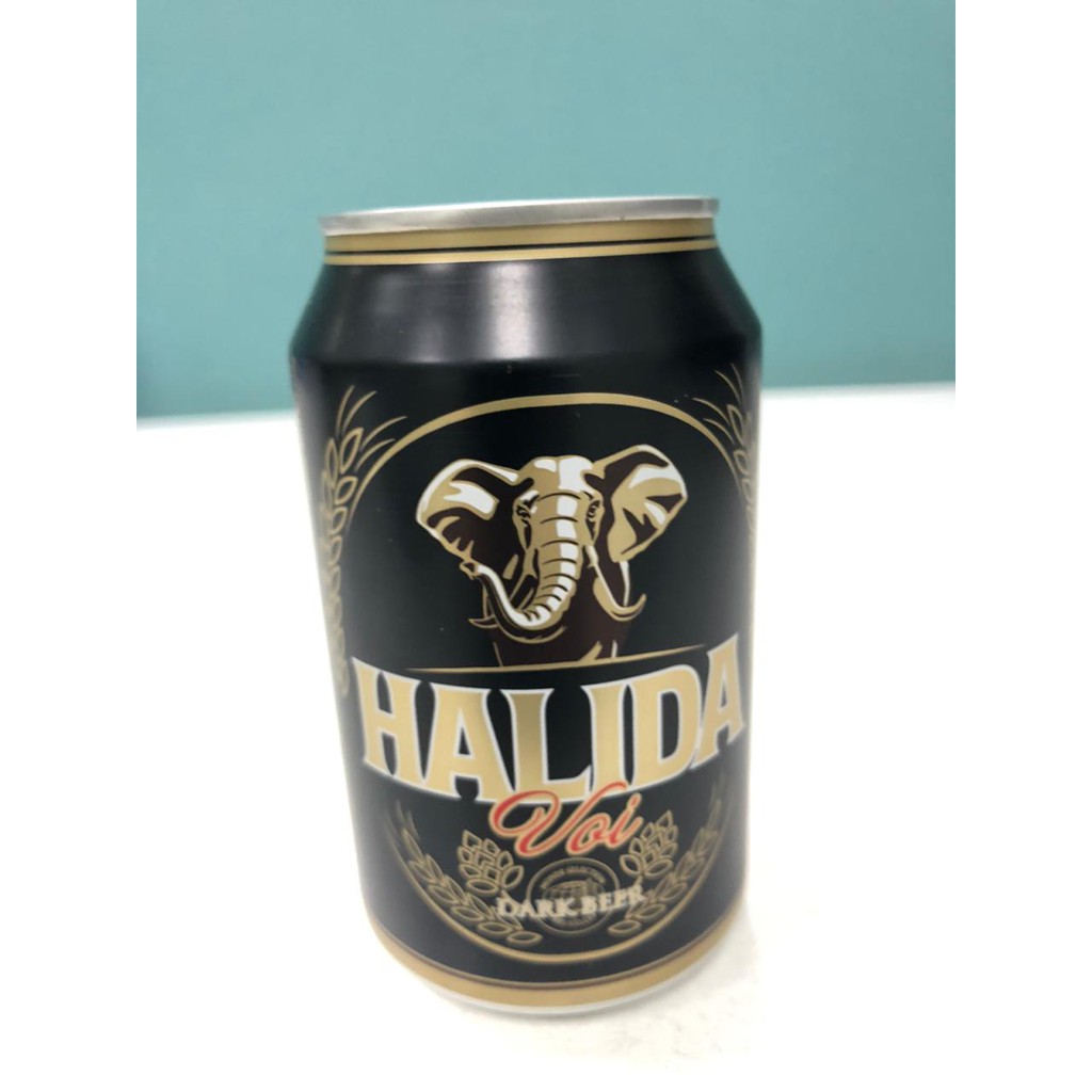 Bia Halida dark lon - bia Voi đen - 1 thùng 24 lon 330ml