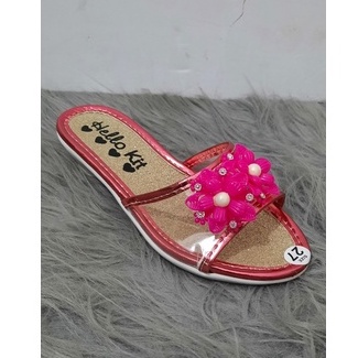 DÉP GUỐC ĐÍNH HOA BÉ GÁI CAO 4CM , Quai Trong Mềm Mại, Đế PU Chắc Chắn