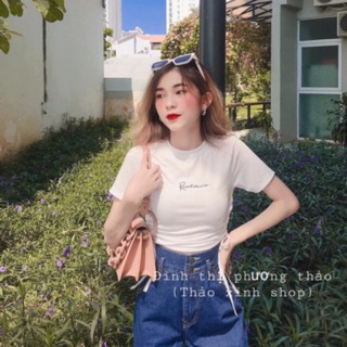 🆙 Áo Croptop Thêu Rút Eo 2 Bên