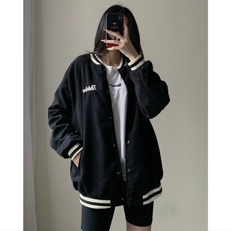 Áo khoác bomber unisex chống nắng, chất nhung tăm,form rộng 1 lớp đẹp cho nữ,nam - AN STORE