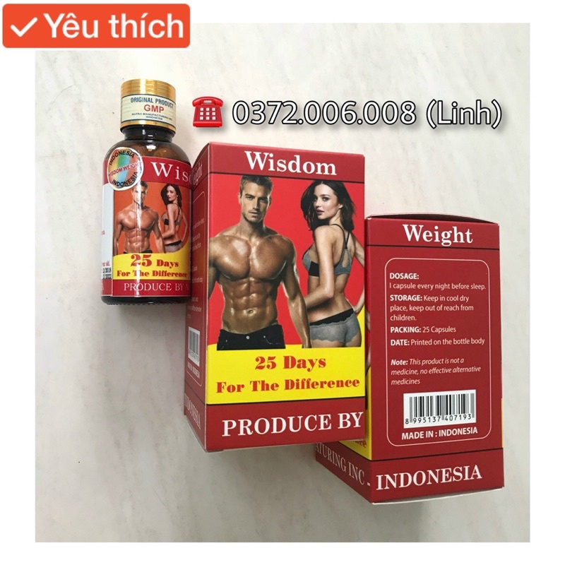 [COMBO 2 Hộp] vitamin tăng cân WISDOM WEIGHT - (hàng chuẩn tăng 3-6kg)