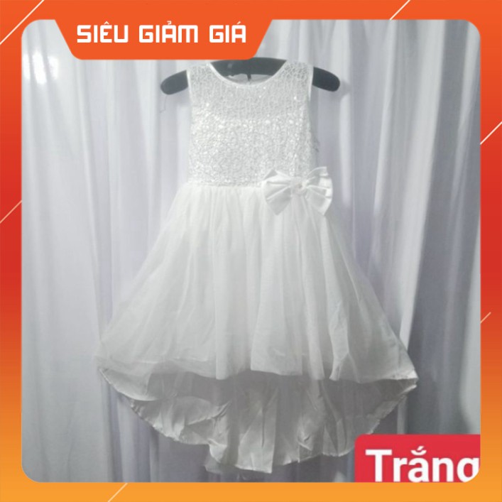 Đầm Công Chúa Đuôi Cá Ren Lưới Kim Sa Màu Đỏ Trắng Size Đại Cho Bé Gái Dự Tiệc Sang Trọng