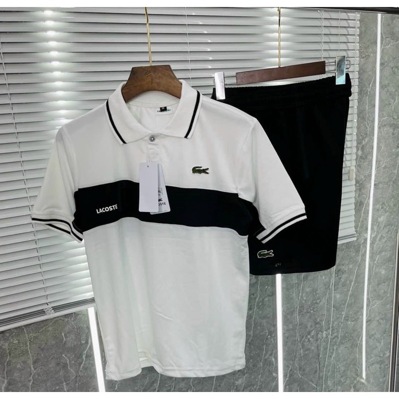 Bộ thể thao LC thời trang nam có hoạ tiết thêu logo, Đồ bộ mùa hè phong cách trẻ trung btshop từ 45 đến 75 kg