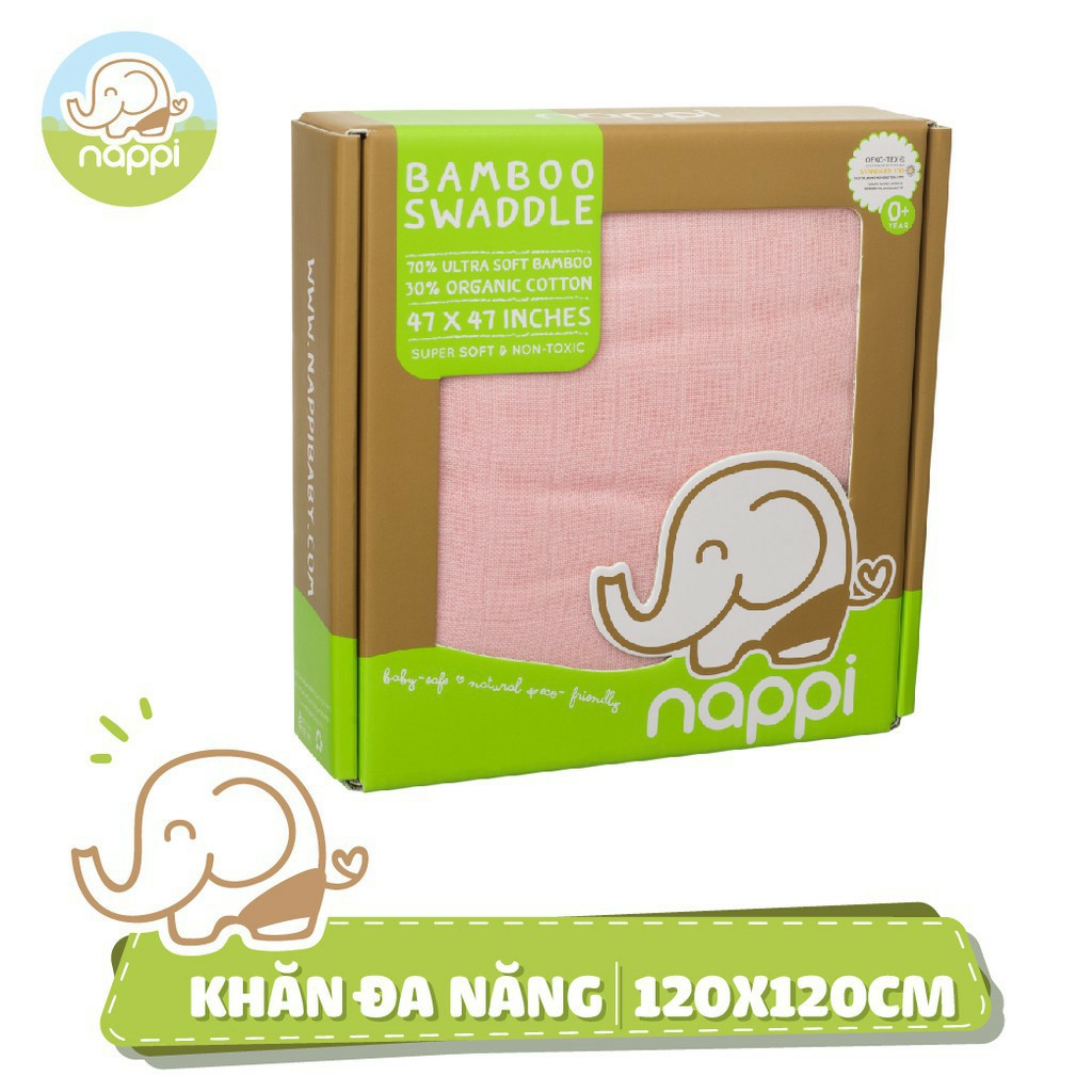 [Chính hãng]. Khăn sợi tre đa năng Nappi KT 120x120cm