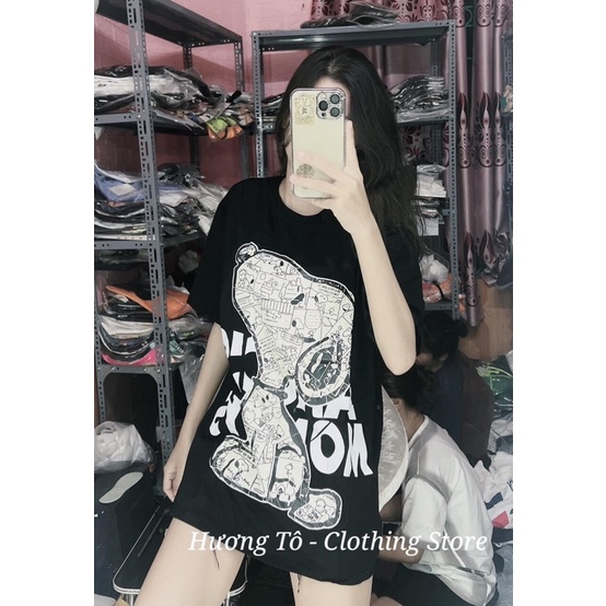 Áo Phông From Rộng In Hình Chú Chó Hàng Loại Đẹp