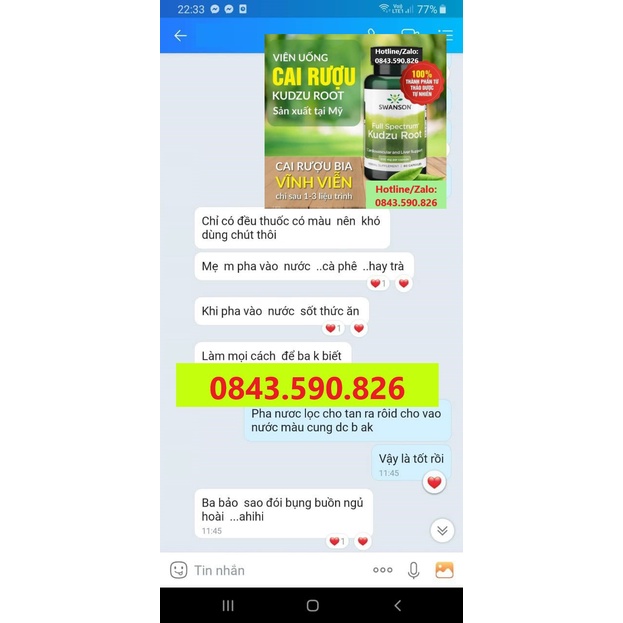 Viên uống hỗ trợ cai_rượu Swanson Kudzu Root 500mg Mỹ