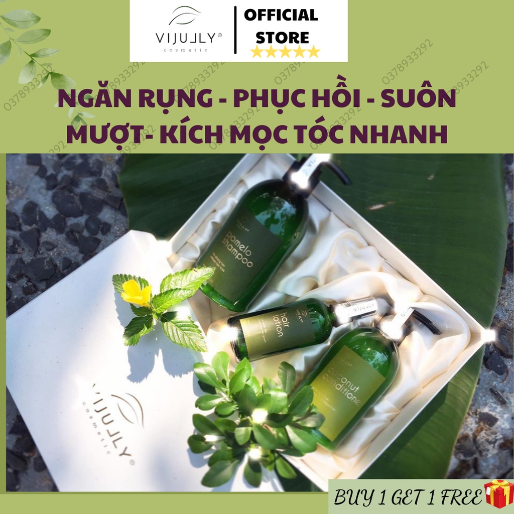 [CHÍNH HÃNG] Combo Tinh Dầu Bưởi Kích Mọc Tóc, Dầu Gội Pomelo Giảm Rụng, Kem Ủ Dừa Dưỡng Tóc