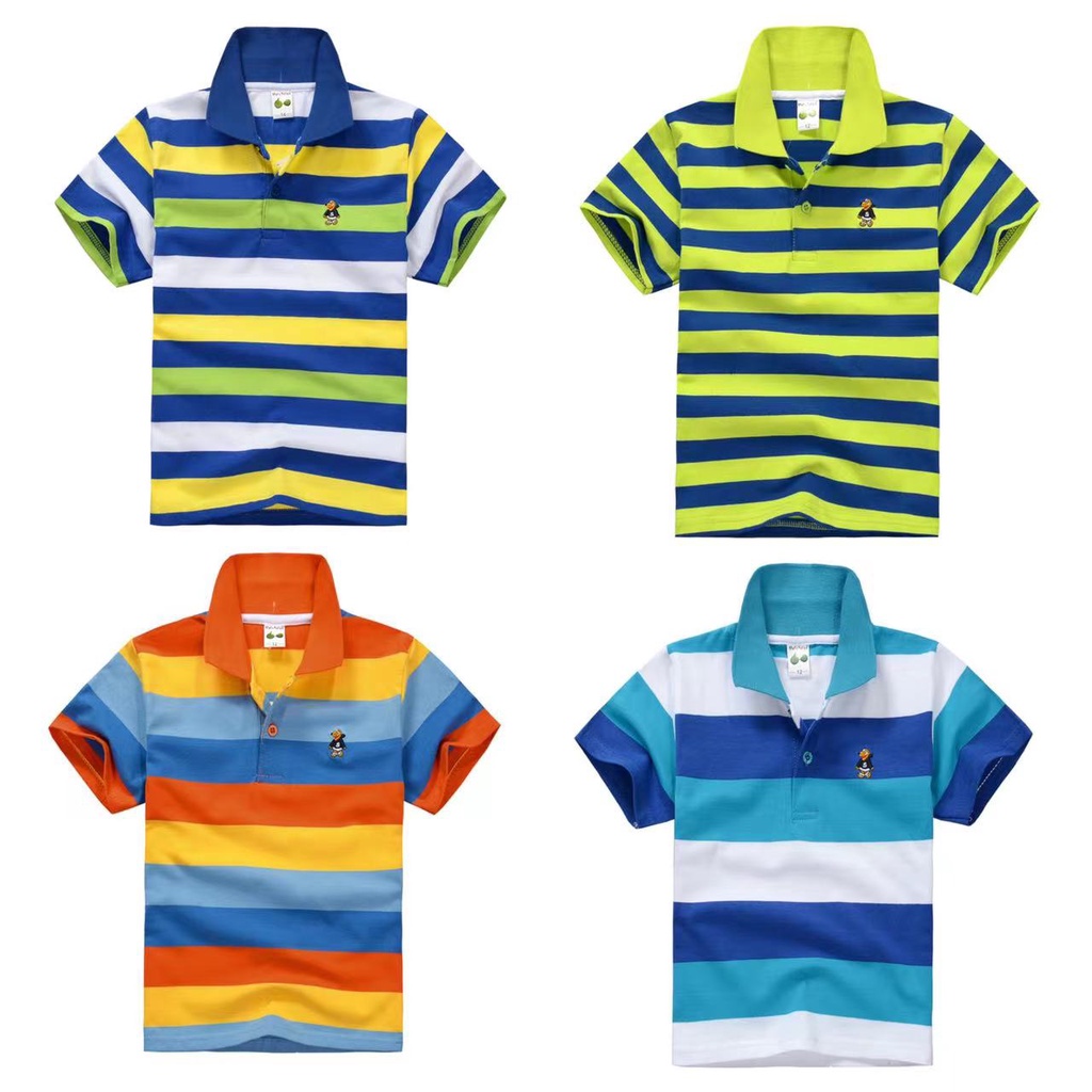 Soffny1-14Y) Áo Thun Polo Tay Ngắn Bằng Vải Cotton Thời Trang Mùa Hè Cho Bé Trai