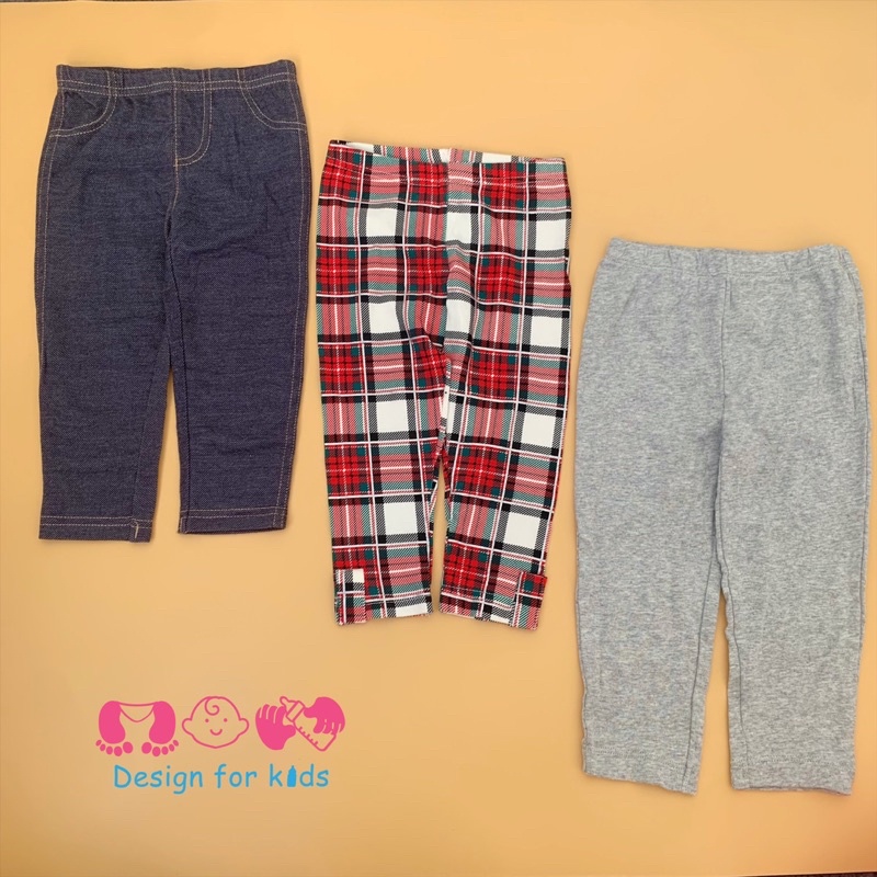 (Size 9-12m) Quần dài quần legging xuất dư các hãng cho bé trai và bé gái