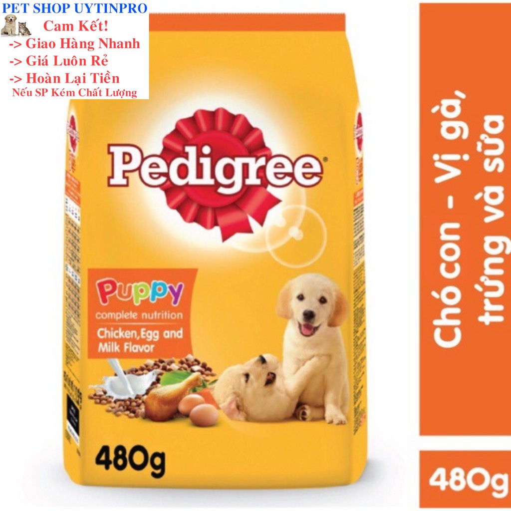 THỨC ĂN PEDIGREE DẠNG HẠT CHO CHÓ CON Vị GÀ VÀ TRỨNG, SỮA Túi 480G