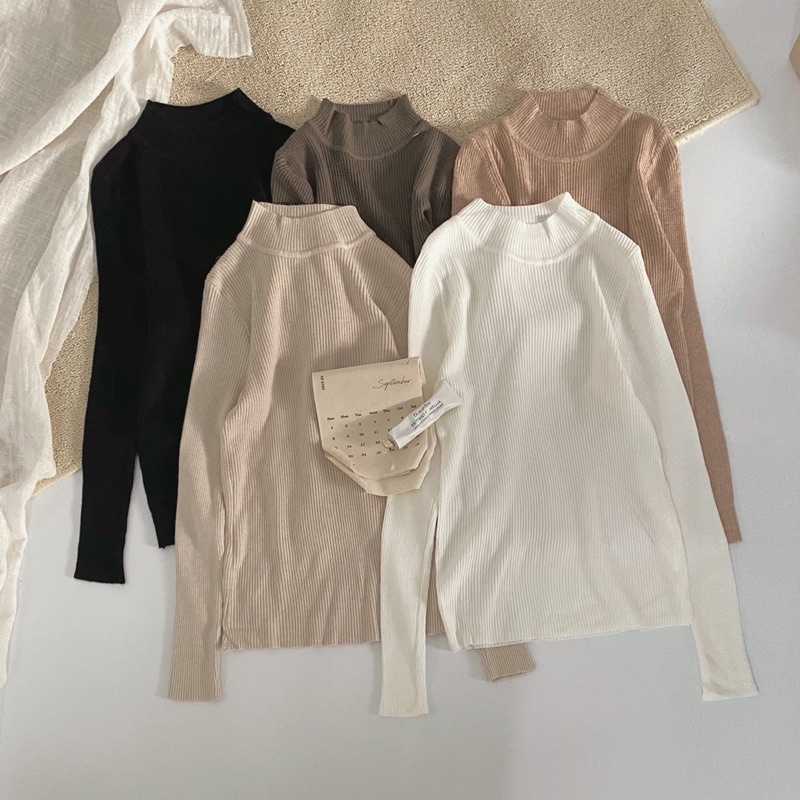 Áo len tăm qc cổ 3 phân 7 màu