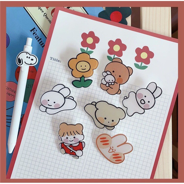 Ghim Cài Áo Bằng Acrylic Hình Thỏ Hoạt Hình Phong Cách Harajuku Nhật Bản Dễ Thương