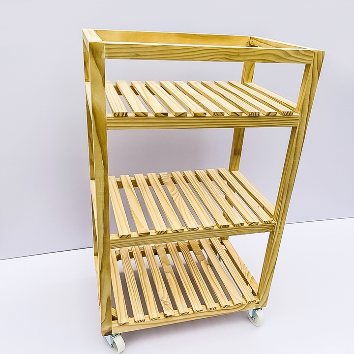 [GIÁ TẠI XƯỞNG] Kệ đẩy có bánh xe đa năng gỗ thông, dùng cho bệnh viện , spa , phòng khám, homstay  tự lắp ráp