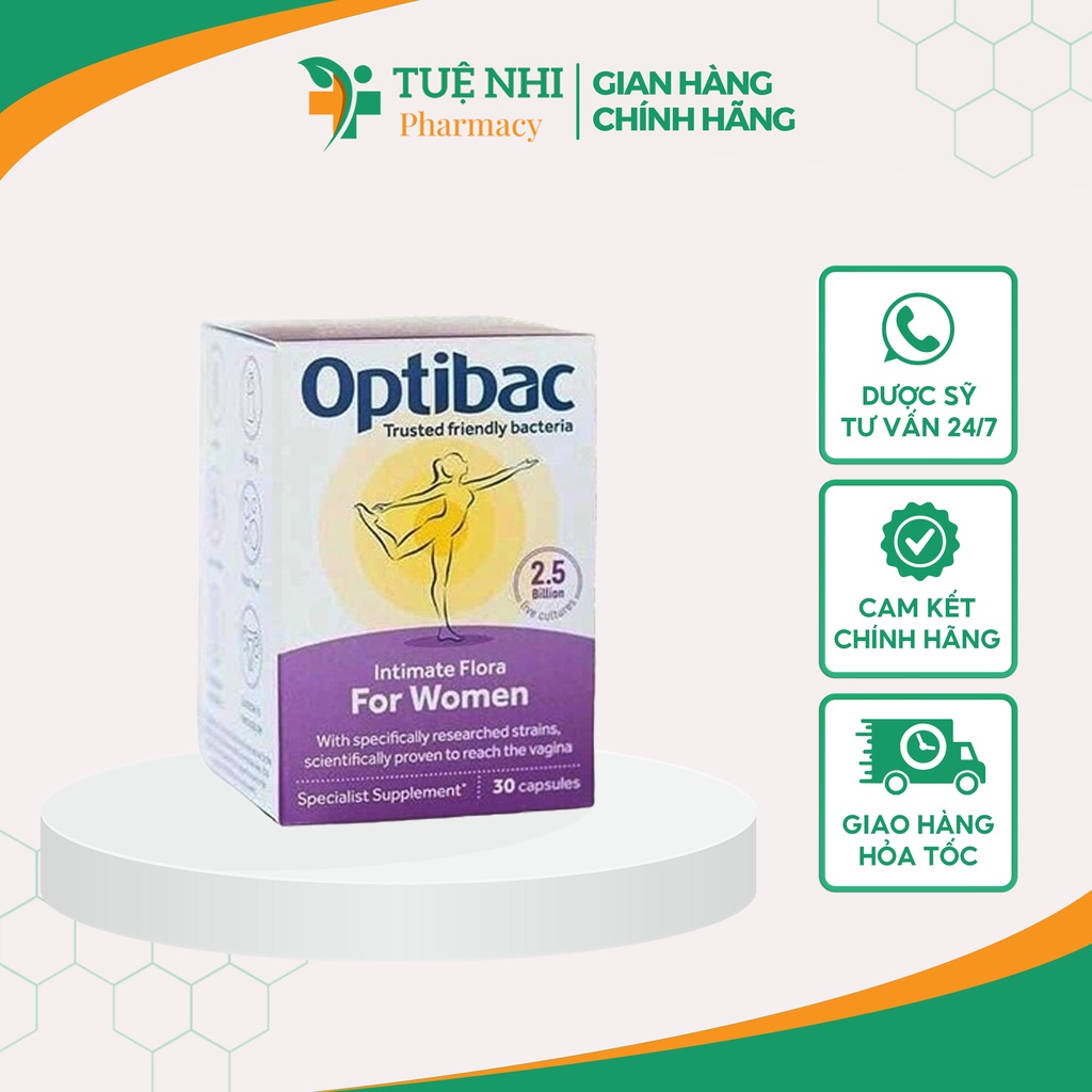 Men vi sinh Optibac tím Optibac For Women Úc nhập khẩu chính hãng Hộp 30 viên - NT184