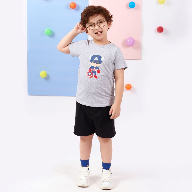 Bộ đồ bé trai 10-35kg cotton mặc nhà mùa hè Unifriend