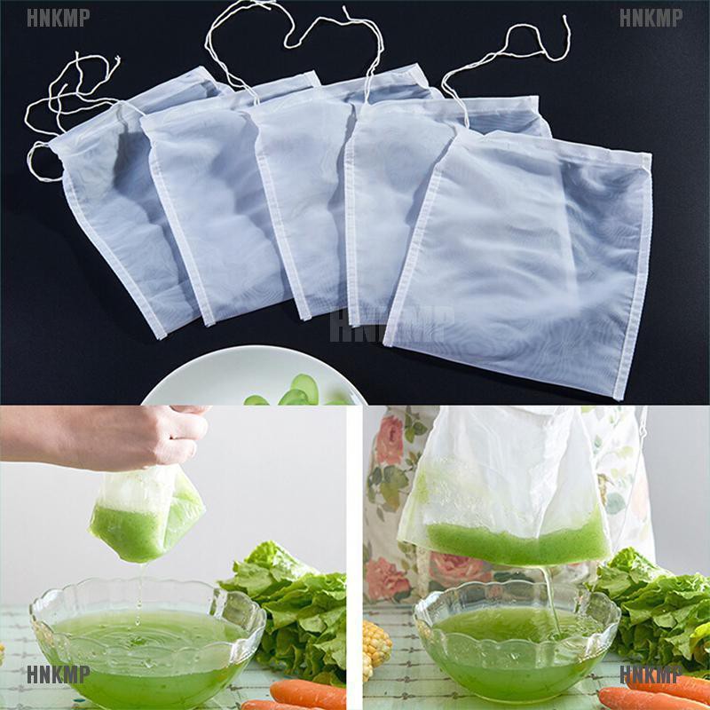 Túi lọc trà/sữa/nước ép trái cây bằng nylon lưới có thể tái sử dụng