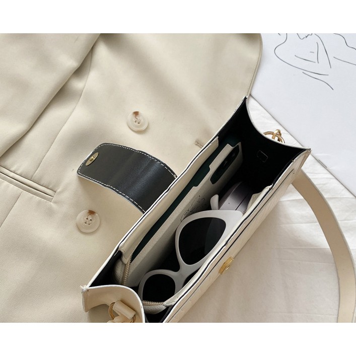 [Mã FAMAYWA2 giảm 10K đơn 50K] Túi kẹp nách vân cá sấu khóa bấm tròn trẻ trung - E146 | BigBuy360 - bigbuy360.vn