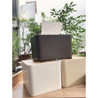 Hộp đựng giấy ăn chữ nhật mặt gỗ decor