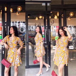 Đầm hoa chéo ngực