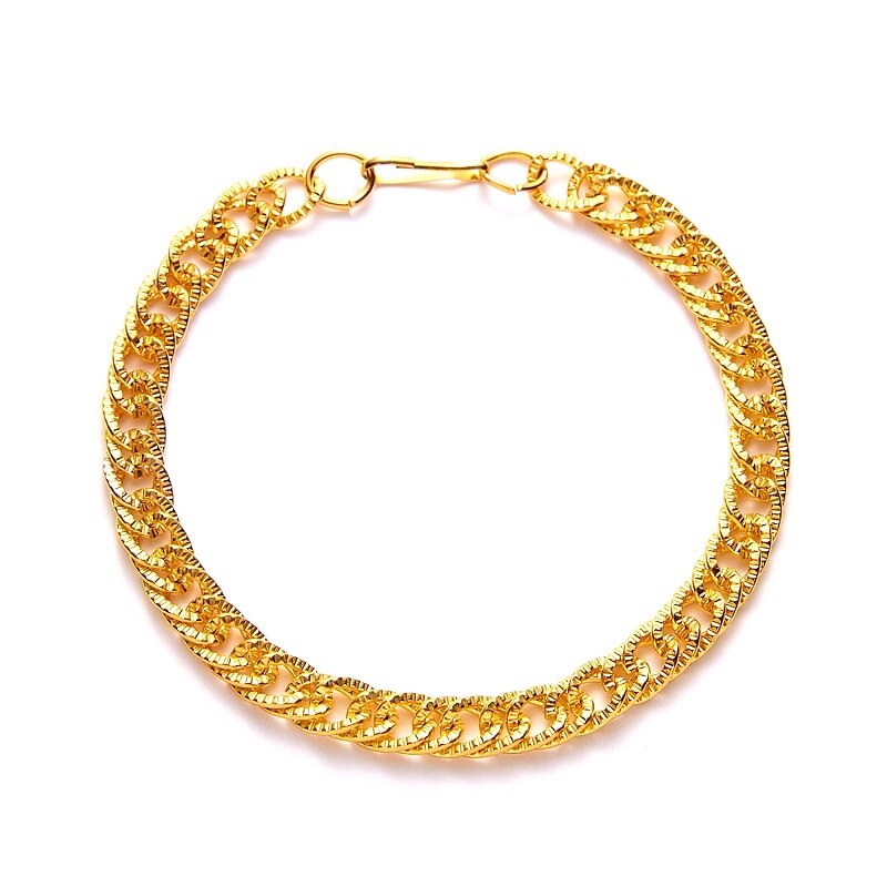 Vòng Tay Mắt Xích Màu Vàng Phong Cách Punk Hip hop Cho Nam