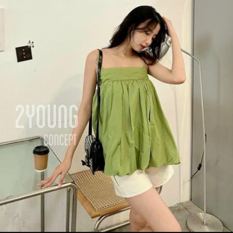 set áo hai dây kèm quần short xanh lá hàn quốc | BigBuy360 - bigbuy360.vn
