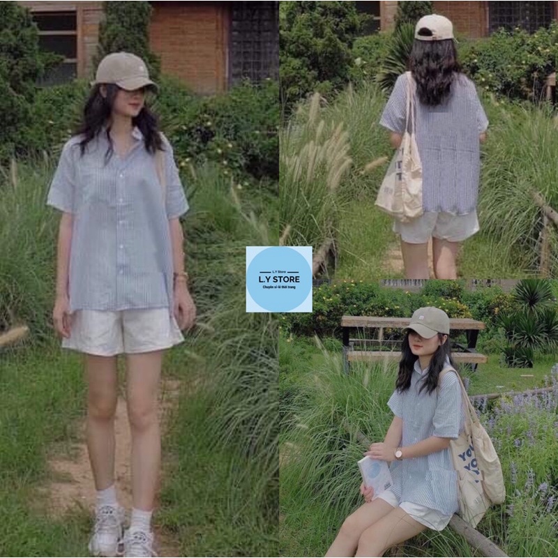 🌸 Bộ đồ hè áo kiểu kèm quần sooc đùi kaki cá tính đẹp Ulzzang 🌸