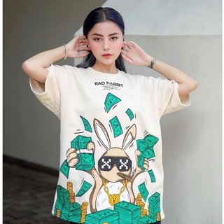 Áo Thun BAD RABBIT Thỏ DOLLA , Tee Áo Phông Local Brand Bad Habits Money Tay Lỡ Habit Club Full Tag Freesize SATO SHOP