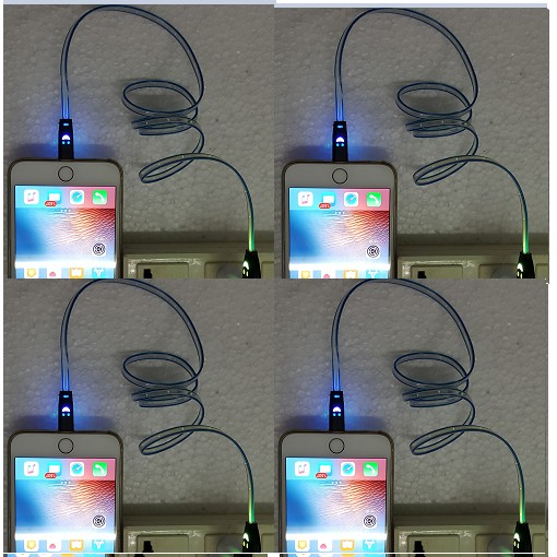 Cáp sạc dạ quang cho iPhone iPad iPod có đèn LED hình cute