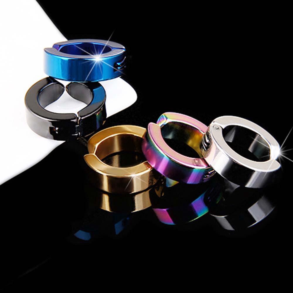 Khuyên Tai Tròn Không Cần Xỏ Lỗ Bằng Thép Không Gỉ