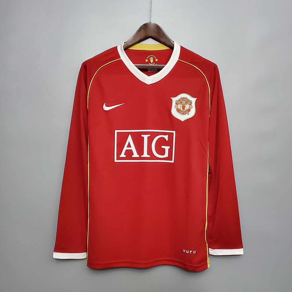Áo Bóng Đá Dài Tay Đội Tuyển Manchester United Retro 2006 2007 06 / 07