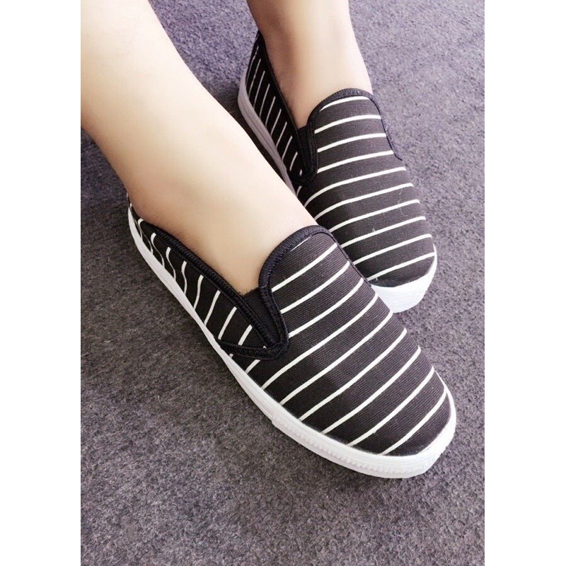 Giày slip on sọc nhỏ đế dày VV122