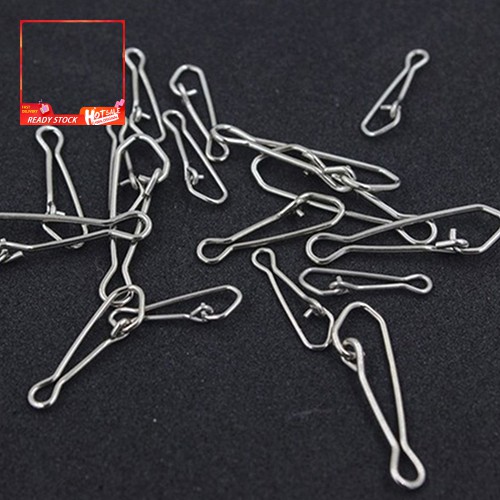 Set 100 móc khóa mồi câu cá bằng thép không gỉ kích thước 15/ 17/ 22mm