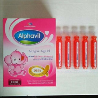 (Nhà thuốc 24h/7) Alphavit Ăn Ngon giúp bé ngủ tốt, bé ăn ngon, ngủ ngon, kích thích bé ăn nhiều hơn hộp 20 ống